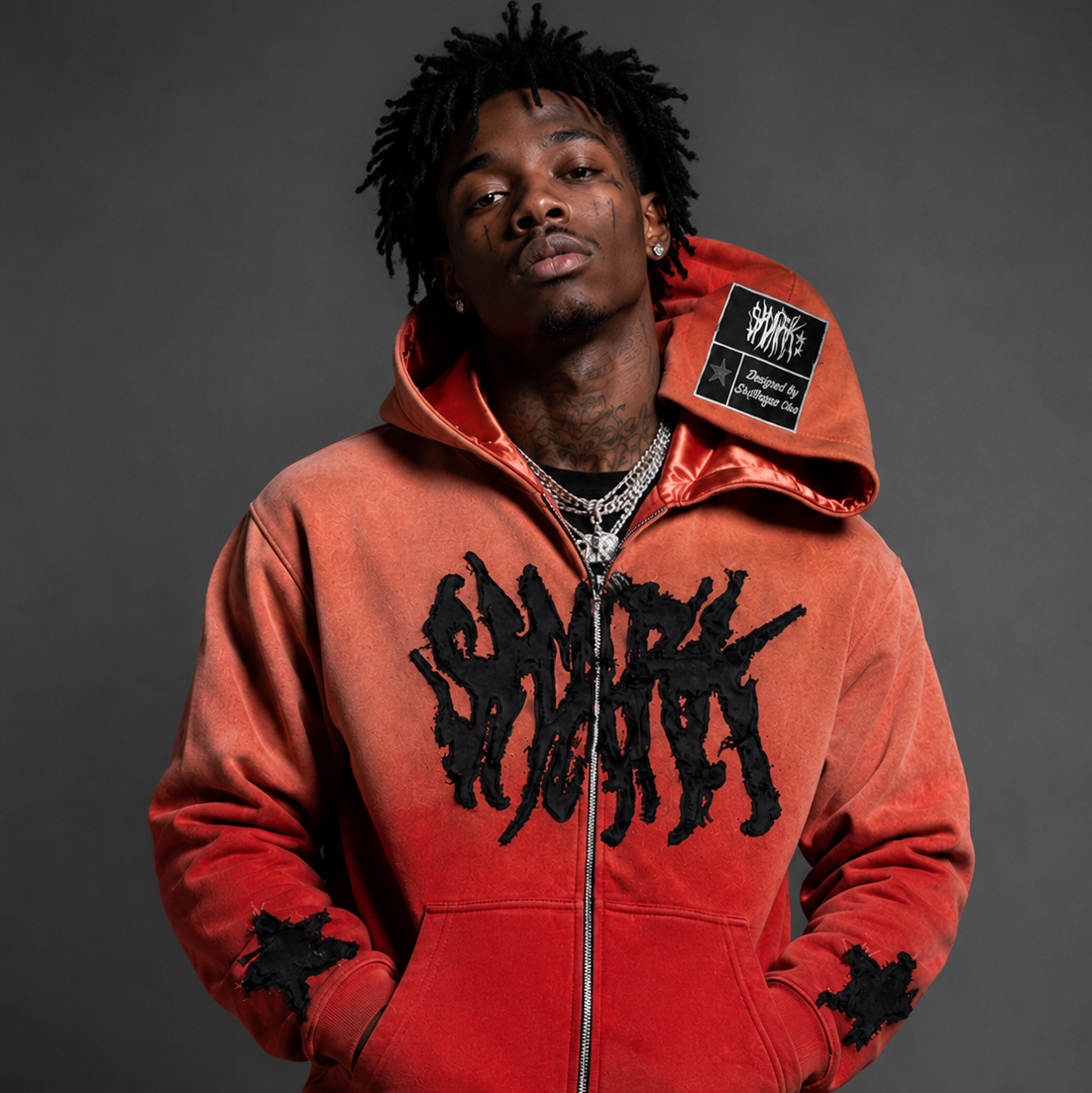 Sunset SHARK Hoodie- RED