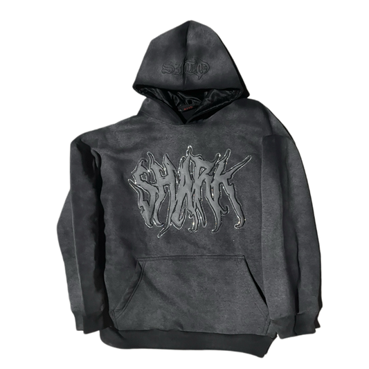 Charcoal SHARK hoodie- Black