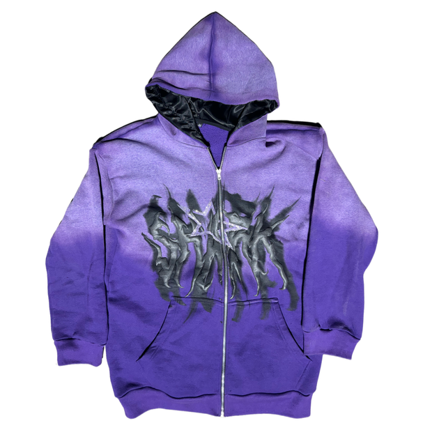 Faded SHARK Zip Up- PURPLE